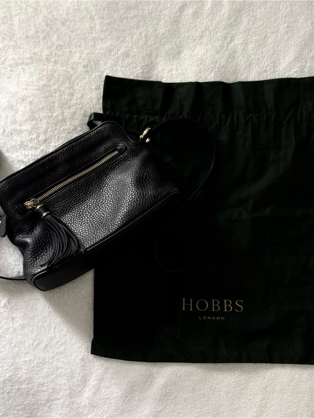 Hobbs Navy Pebbled Leather Crossbody Bag